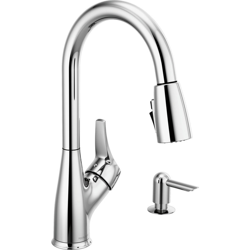 Peerless Apex Pull Down Kitchen Faucet with Soap Dispenser, Stainless