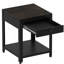 Table basse carrée à double couche avec compartiment caché et verrou d'empreinte digitale