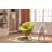 Tulip Modern Velvet Upholstered Metal Swivel Barrel Chair in Green-293186072