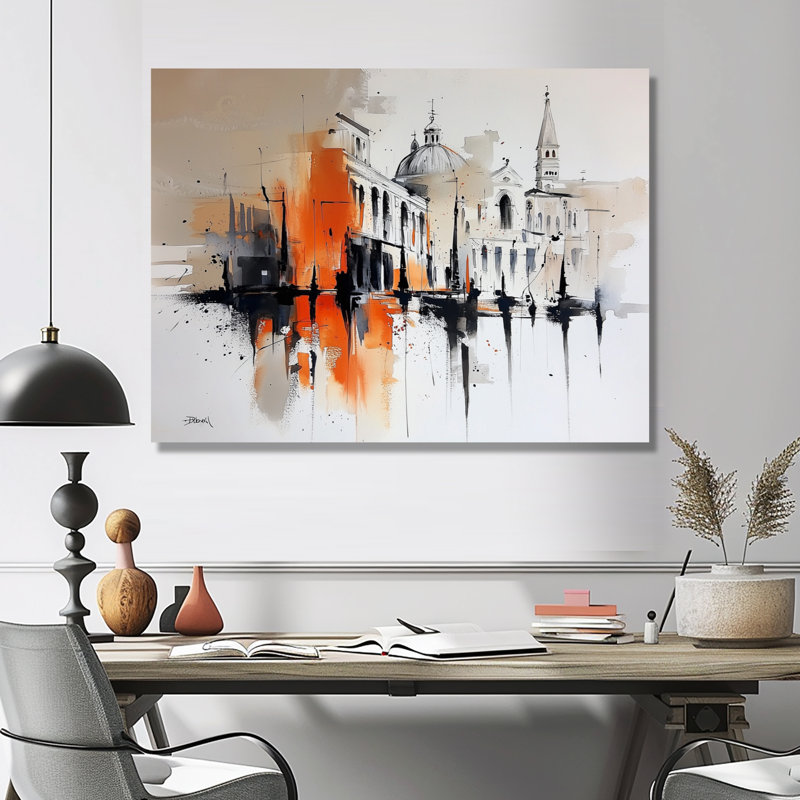 Watercolor Venice's Architecture IV - Venice Metal Wall Decor, Industrial Metal Print, 30" H x 40" W