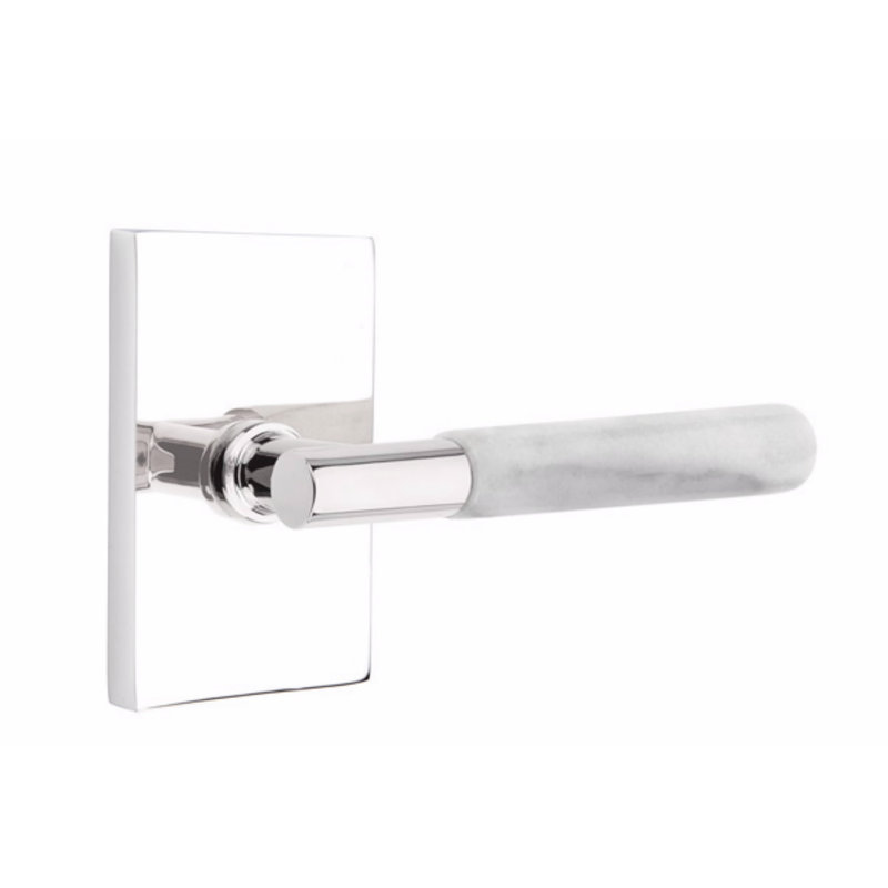 Select Single Dummy Door Lever, Polished Chrome/Light Terrazzo