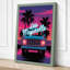 Neon Sunset Truck Retro 1 Piece Wrapped Canvas Wall Art-916946227-916946254
