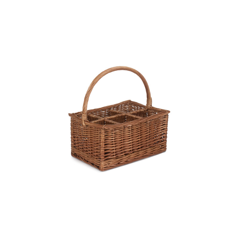 Wicker 6 Bottle Drinks Carrier Basket