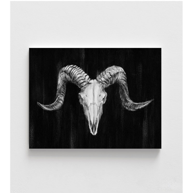 «Rustic Ram Mount I» par Ethan Harper, art mural encadré rustique occidental, impression de crâne Alay, décor de ferme noir et blanc, art mural encadré