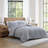 Ivy 3-Piece Grey Puckered Seersucker Cotton Comforter Set-94551350-94551349