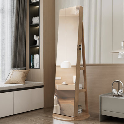 360°Swivel Jewelry Lockable Cabinet With Full Length Mirror