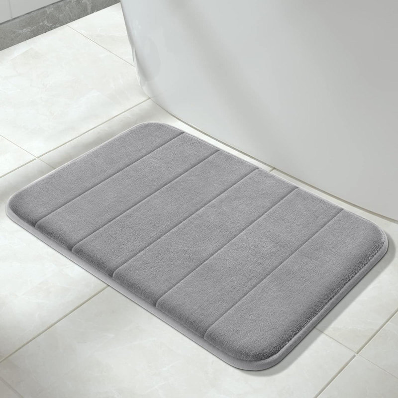 Tapis pour salle de bain Cassondra, Gris