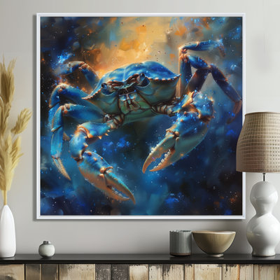 Blue Yellow Astrology Cosmic Cancer I - Astronomy Cancer Wall Decor