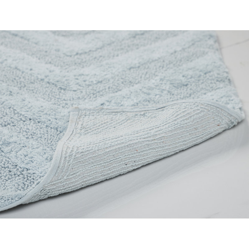 Annaclara Premium 100% Cotton 1990 GSM 2-Piece Tufted Chevron Bath Rug Set with Non-Slip Spray Latex Backing, OEKO-TEX® Certified, Super Absorbent and Machine Washable, Blue