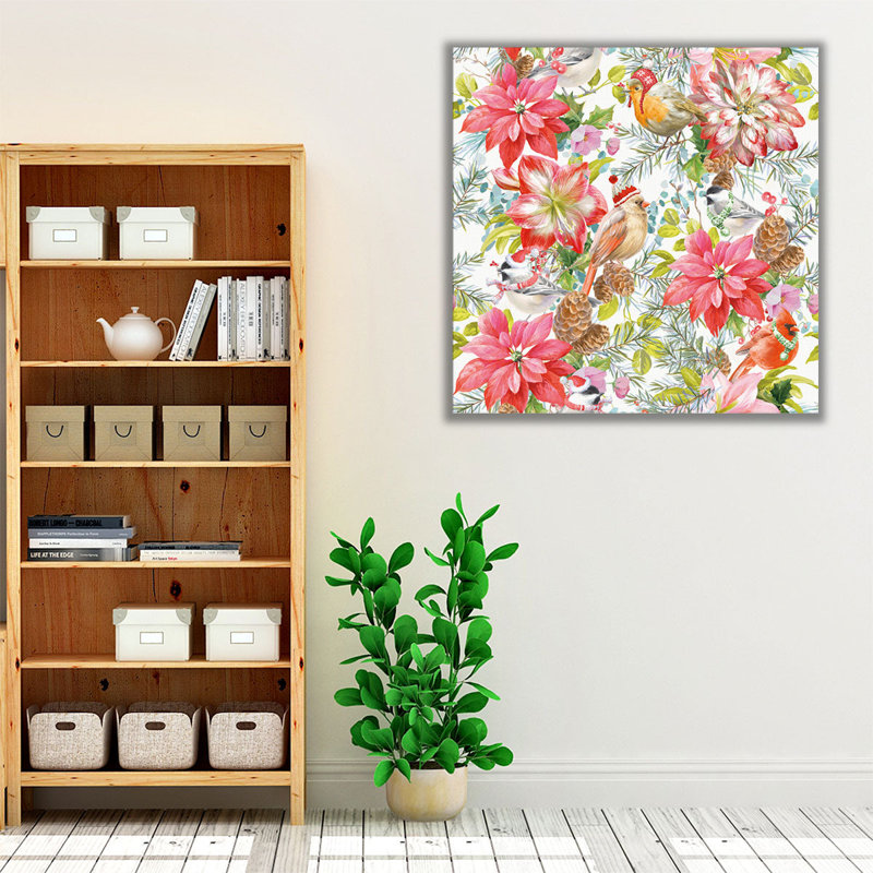Joyeuses fêtes, motif I - reproduction d'art sur toile, H 12 po x l 12 po