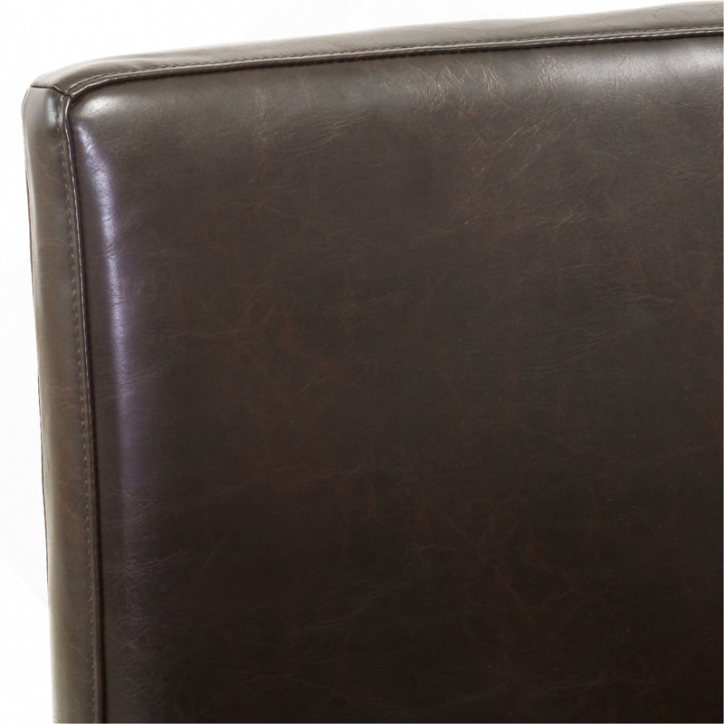 Ensemble de 2 tabourets de comptoir en cuir brun 26 pouces (ensemble de 2), Brun, 2