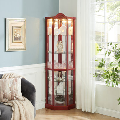 Armoire de coin en verre avec éclairage