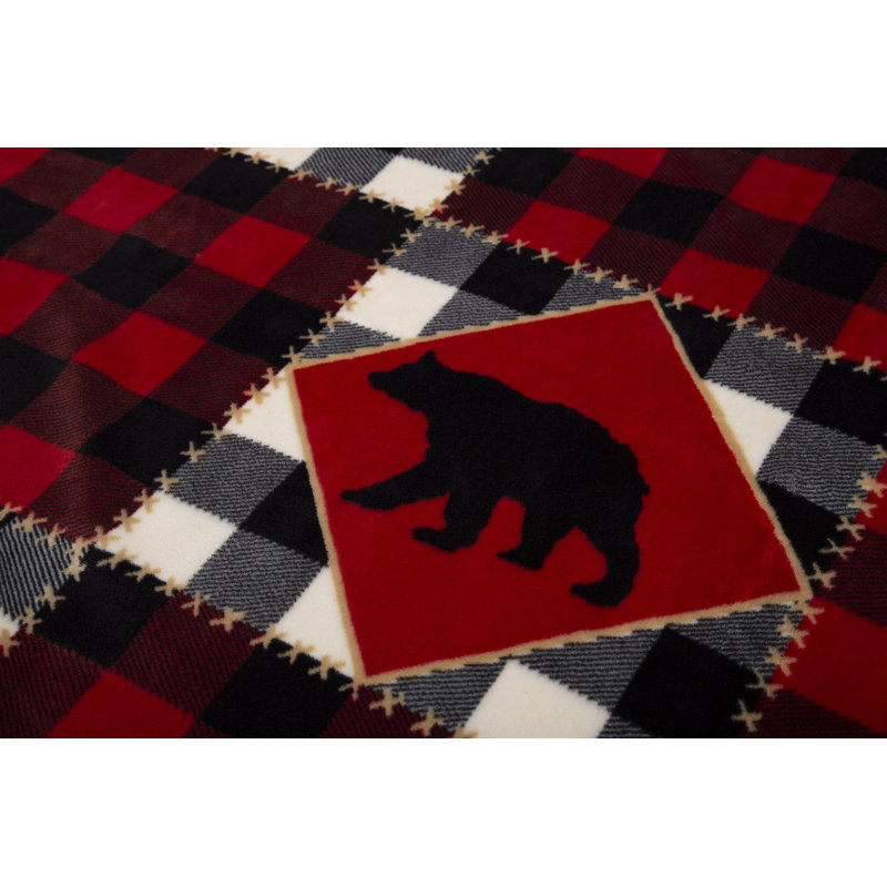 Lumberjack Bear plush throw