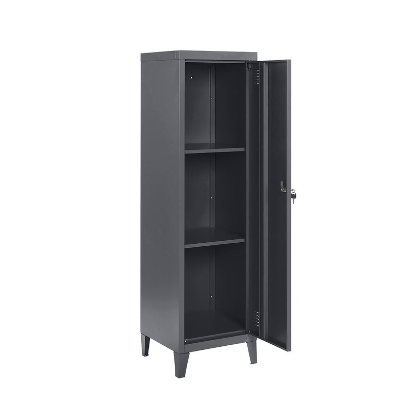 Metal, Mizintceva Locker Storage Cabinet Retro Industric Shoe Rack, Grey