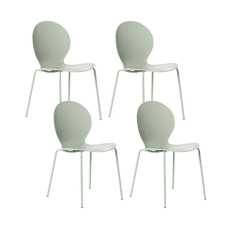 Stacking Patio Dining Side Chair, Green