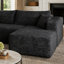 Canapé modulaire 95 po avec 1 repose-pieds Cloud, fauteuils rembourrés minimalistes modernes, canapé confortable en forme de U pour le salon, canapé d'angle à siège profond, aucun assemblage requis, noir (tissu en velours côtelé moelleux)-130383666