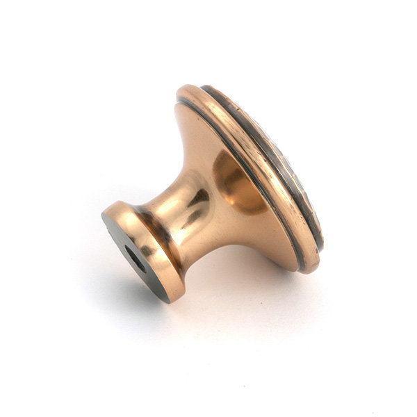 Hammered Round Knob, 1.57" Knob Diameter, Polished Bronze