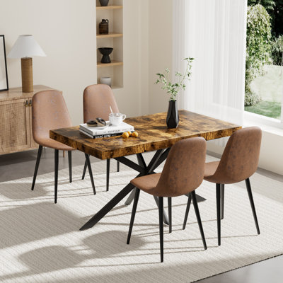 Extendable Pedestal Dining Table Set