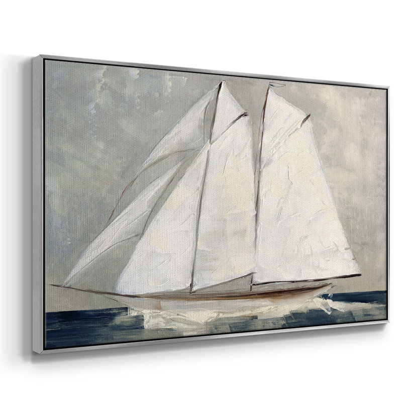 «Réglage de voile», reproduction sur toile, H 25 po x l 37 po x P 2 po, Argent