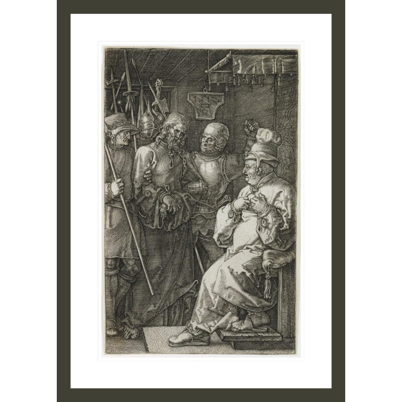 «Christ devant Caiaphas» par Albrecht Dürer, impression giclée encadrée, H 29,5 po x l 21,16 po
