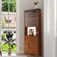 Armoire de rangement d'angle avec portes en verre trempé et tablettes réglables-129936510