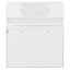 Queen Size Wall Murphy Bed With Ample Storage Space And Chevron Stripes, White