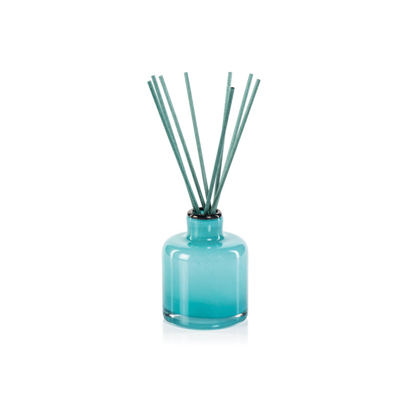 Azure Blue Glass Reed Diffuser with Coastal Motifs