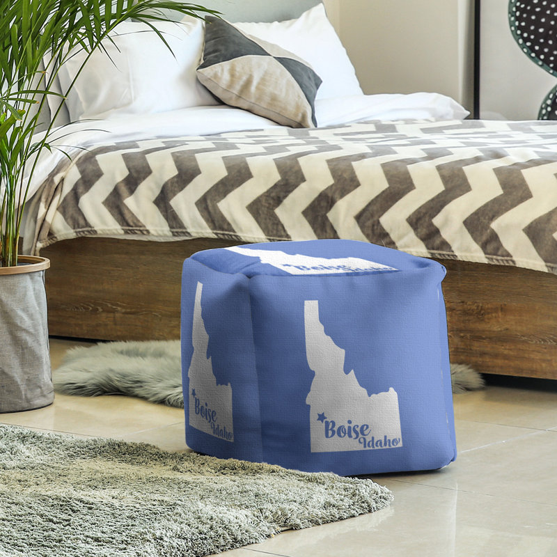 Upholstered Ottoman, Blue