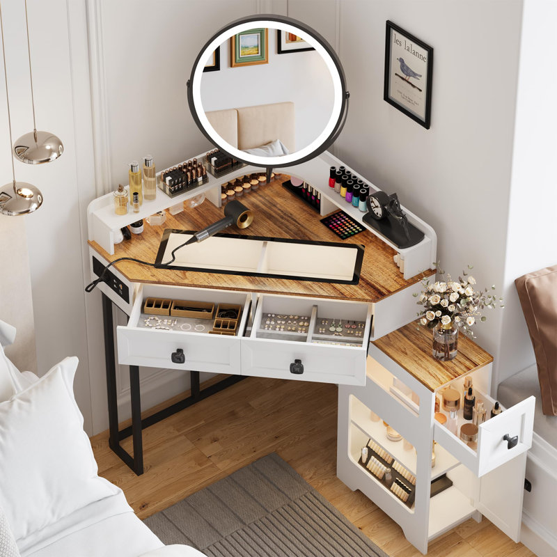 Ensemble de coiffeuse de style moderne, Blanc