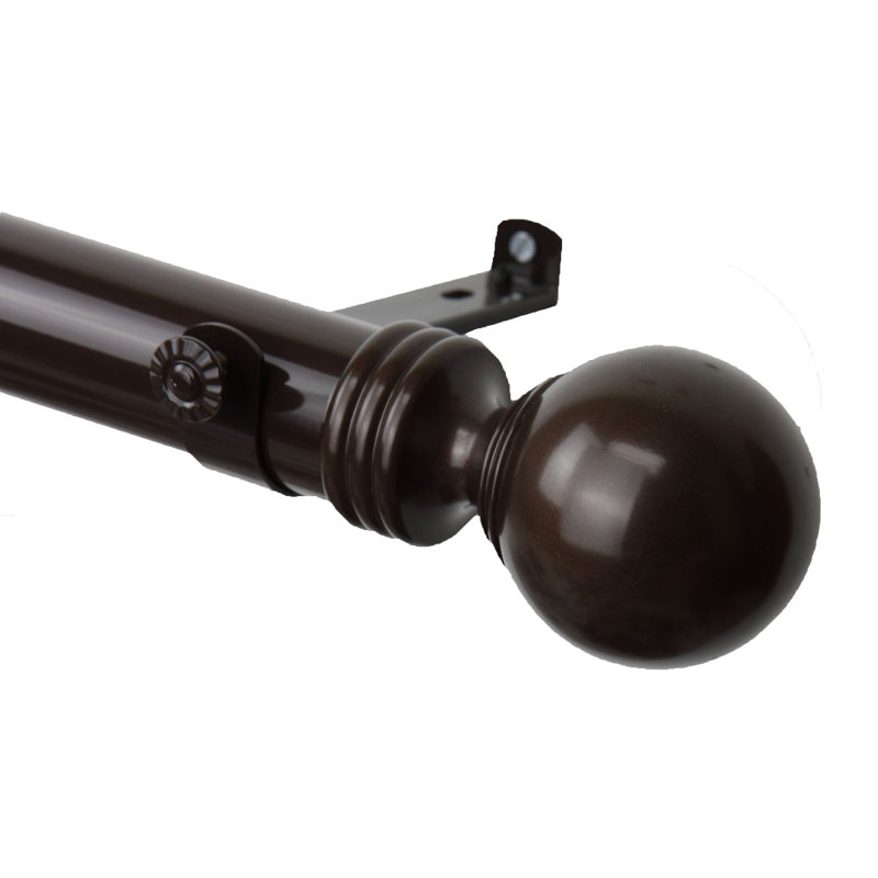 Tringle à rideaux simple non télescopique 1,5 "Sphere, Cacao, L 132 po