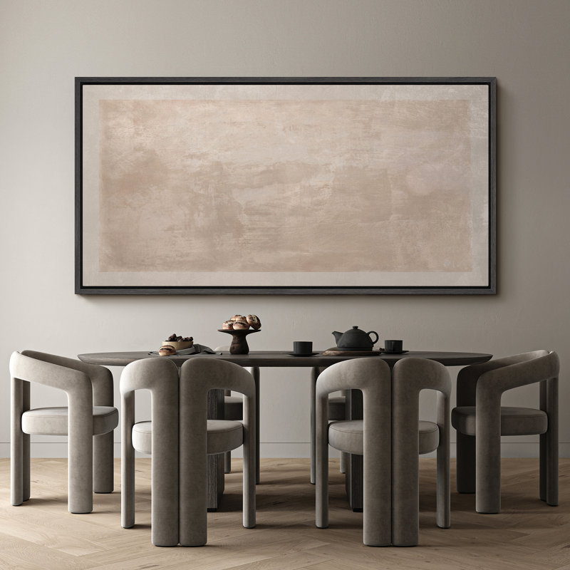 Grande impression sur toile encadrée, reproduction abstraite neutre pour décor minimaliste moderne, Noir, H 30 po x l 60 po