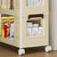 Chariot de rangement à 3 niveaux pour la cuisine, organisateur de rangement multifonctionnel à roulettes, étagère mobile avec roulettes verrouillables pour la salle de bain, la buanderie, le salon, le beige