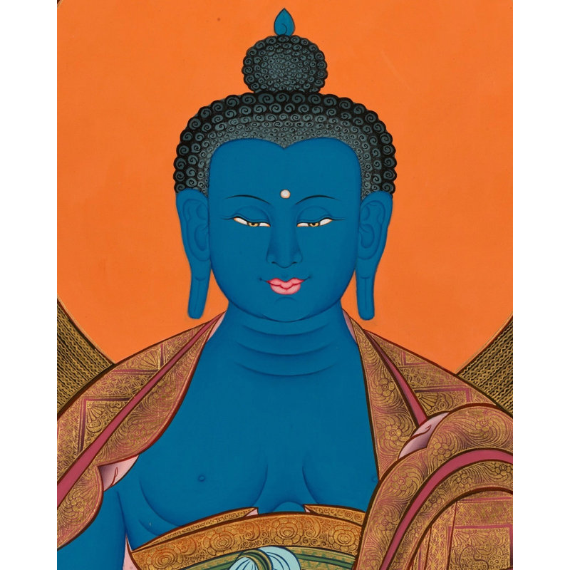 Bouddha de la médecine Thangka (Thangka sans brocart)