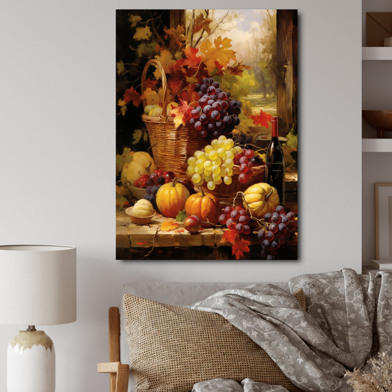 Impression sur toile «Buccsko Food Autumn Harvest I» - fruits, H 32 po x l 16 po x P 1 po, Toile tendue