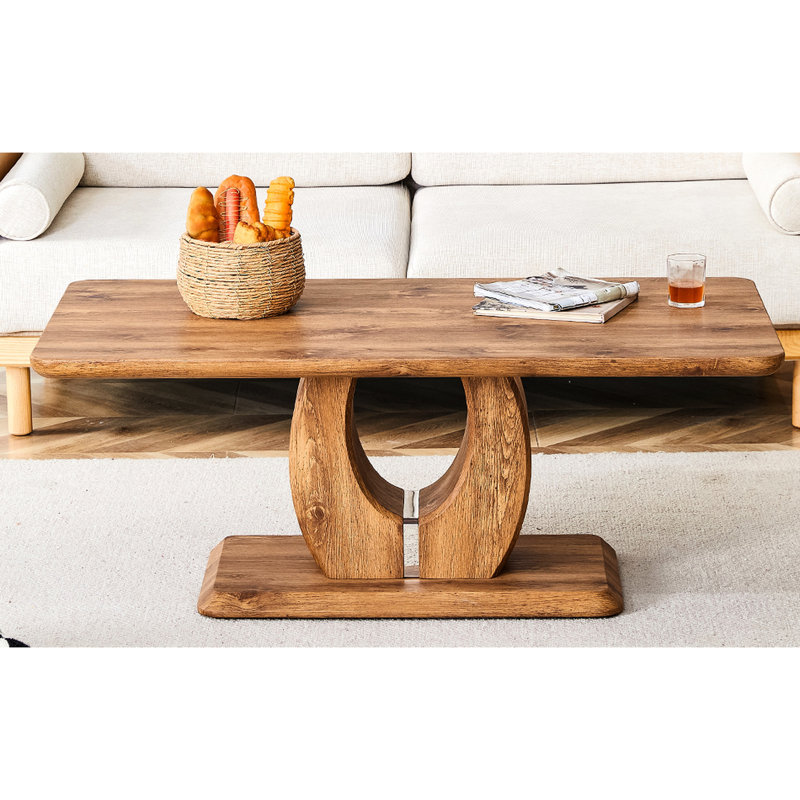 Table basse moderne et moderne de couleur bois - parfaite pour manger, travailler et se détendre 47 po x 25,6 po x 18 po Support solide Facile à nettoyer et à installer avec un design élégant