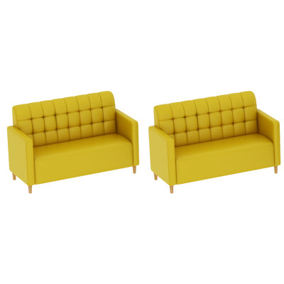 Fashionable dessert shop Cafe restaurant benches 47.2 " Faux Leather Sofa