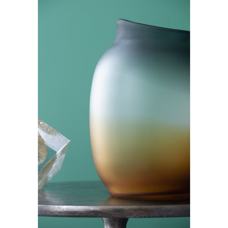 Lanayah Handmade Glass Table Vase, 9.8" H x 7.1" W x 7.1" D