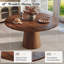 Ensemble de table de salle à manger ronde avec 4 chaises capitonnées rembourrées, ensemble de table de salle à manger de style Mid-Century pour coin-repas de cuisine-133588358-133588359-133588366