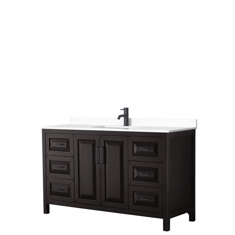 Daria 60" Single Bathroom Vanity Set, Dark Espresso, Polished Chrome, 60"