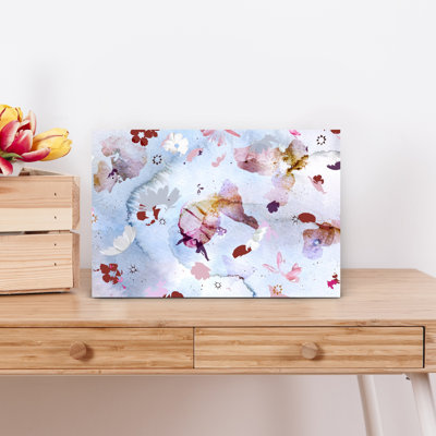 Contemporary Art Abstract Dreamy Ethereal Lilac Poppy Coastal Nature Wall Art