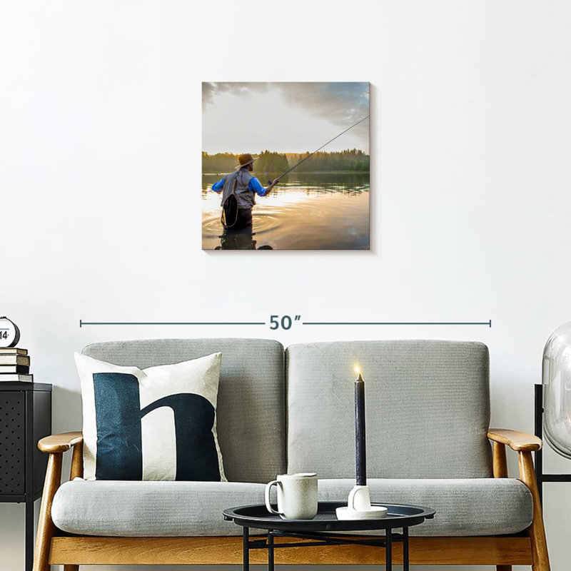 Pêcheur à la mouche Senne, H 20 po x l 20 po