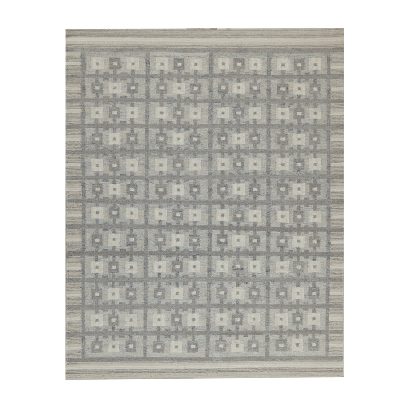 Scandinavian Wool Geometric Area Rug, Rectangle 6' x 9'