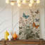 Toile, art mural, composition botanique délicate où plusieurs papillons de différentes tailles et couleurs sont prêts à être suspendus-2130214651