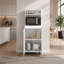 Support pour micro-ondes Enderlin avec 3 tablettes, 2 portes, 4 pieds et une armoire