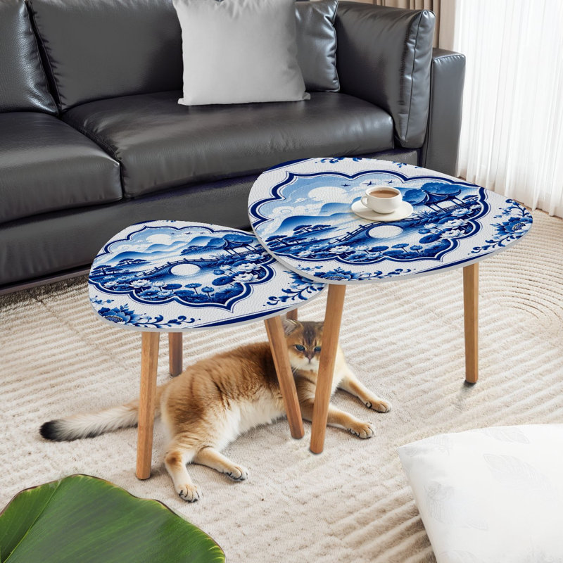 Ensemble de 2 tables basses gigognes Triangle