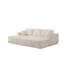 Canapé d'angle modulaire beige avec méridienne, canapé cinq places à assise profonde, aucun assemblage requis, mobilier de salon en tissu moelleux