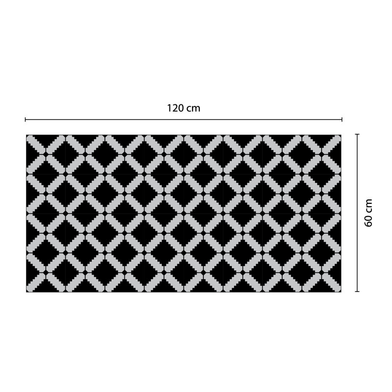 Verano Modern Geometric Stencil Pattern Rug Kitchen Mat - 120cm x 60cm