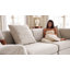 Modern Beige Modular Loveseat with Deep Seat and Soft Cushions