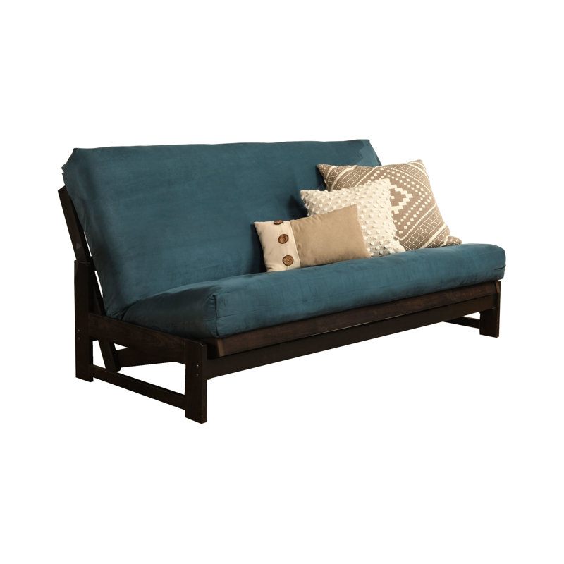 Canapé convertible à dossier large de 76 po de large Stratford, Microfibre / microsuède bleu