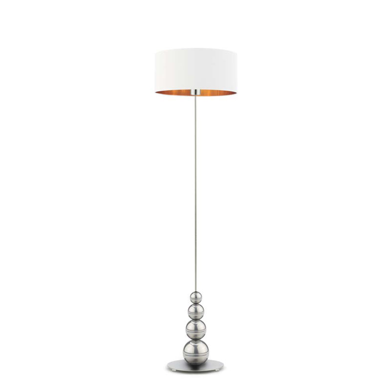 Cairns 166cm Traditional Floor Lamp, White, Silver